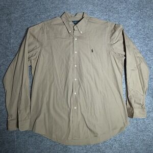 Polo Ralph Lauren Vintage Khaki Button Down Shirt in Beige Size XL